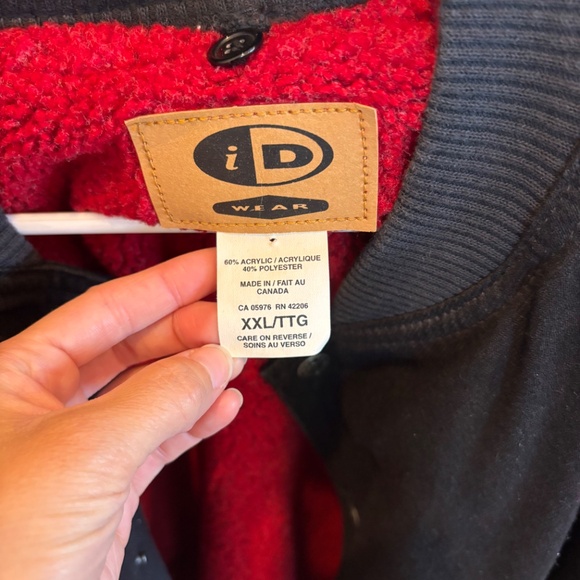 Men's Jacket XXL Black Red USA MADE NGK Spark Plugs Button Up ID Wear Lined - Picture 5 of 11